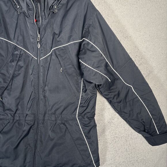 Obermeyer Ridge Line Ski Snow Jacket Women Size 8 Black Gorpcore Detachable Hood - Picture 4 of 16